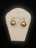 Sphere Hoop Gold Tone Earrings