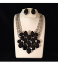 Statement Necklace Set (Silver)