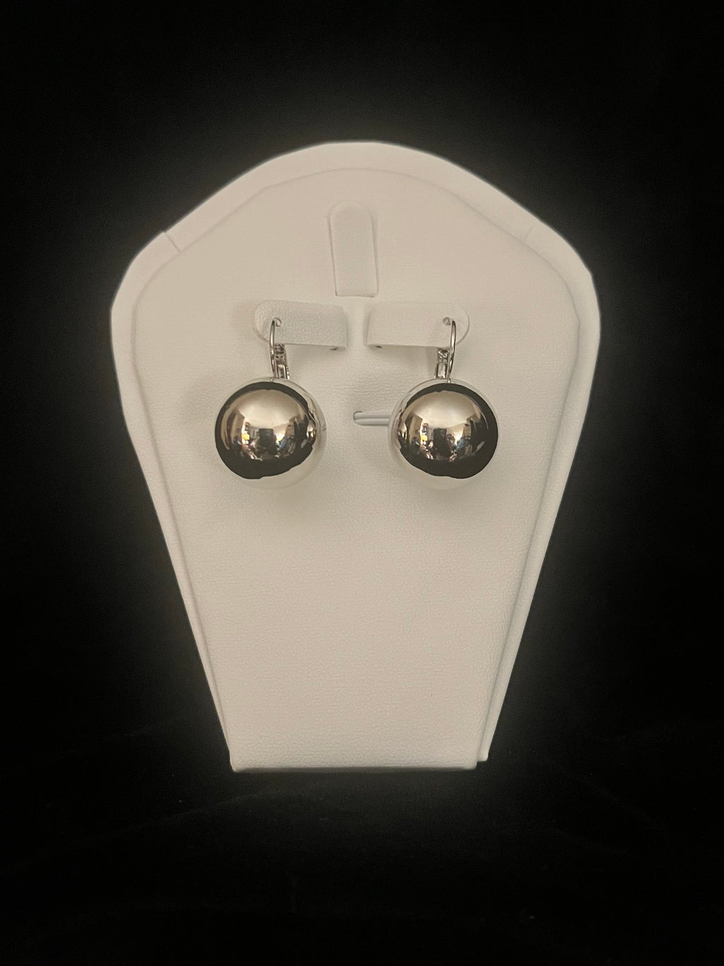 Sphere Hoop Silver Tone Earrings