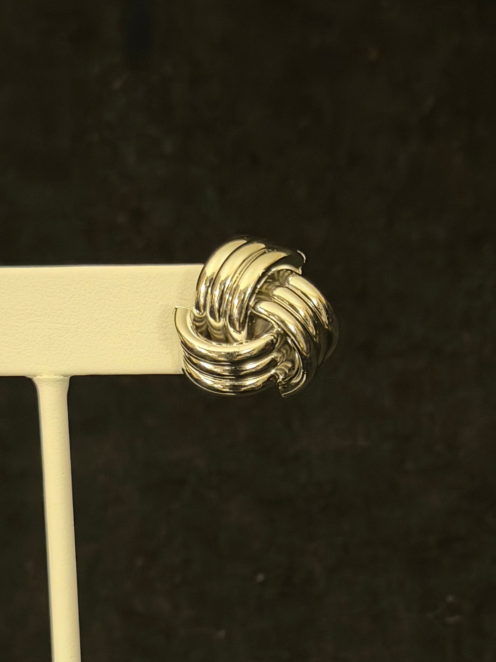 Classic Intertwined Silver Tone Studs