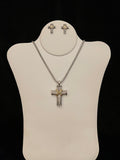 Silver and Gold Cross Pendant Set