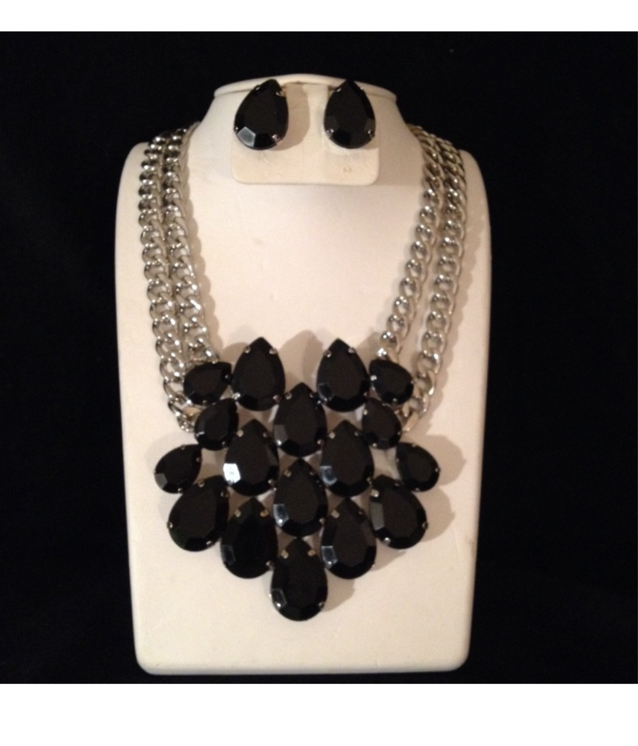 Statement Necklace Set (Silver)
