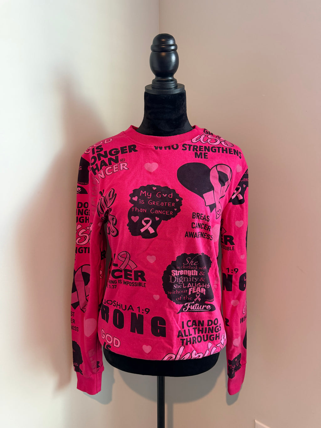 Vintage Pink Ribbon Graphic