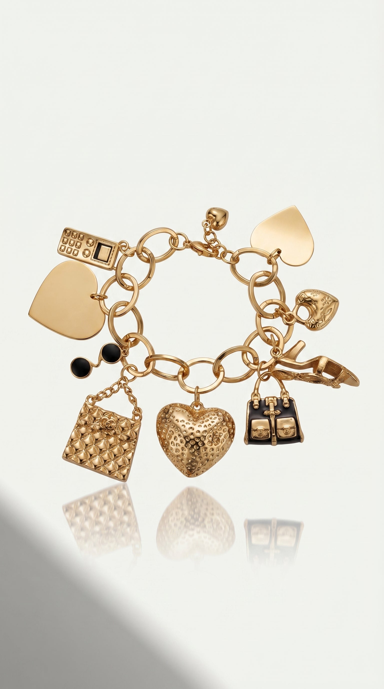 Fashionista Gold Charm Bracelet