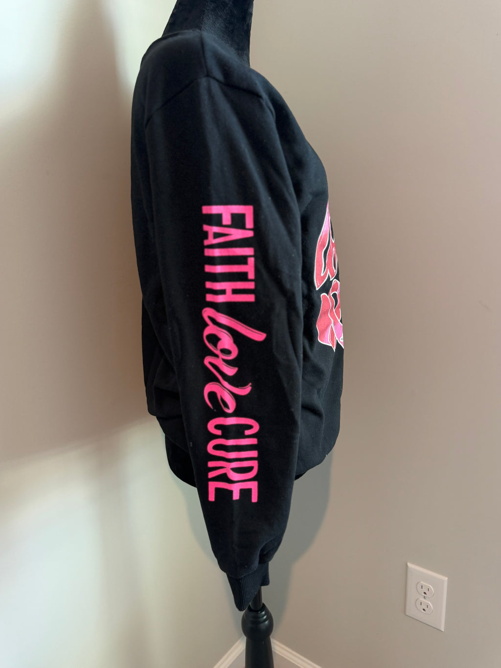 Pink Ribbon Graphic Black