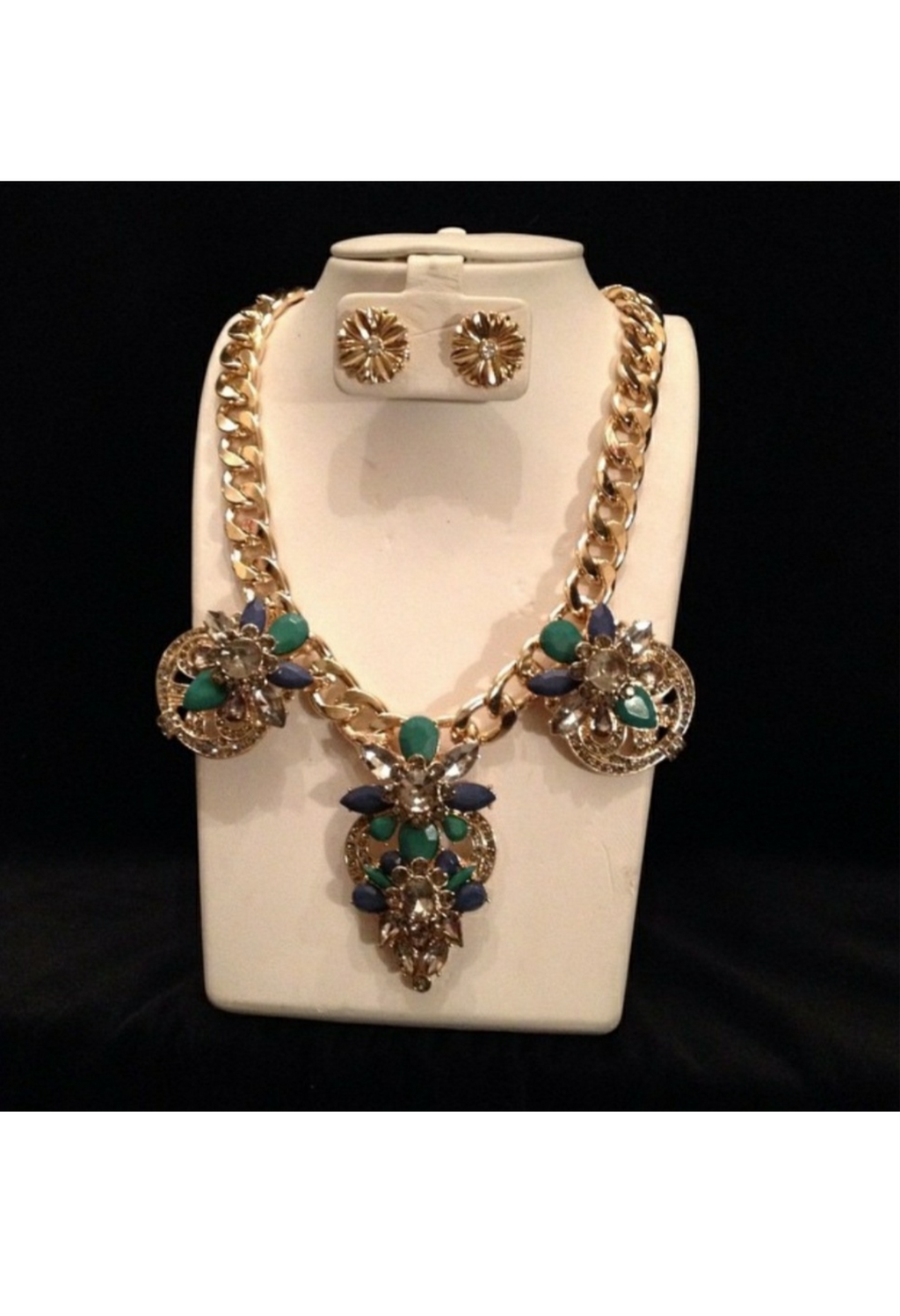 Astronomical Multi Shape Necklace Set (Green)