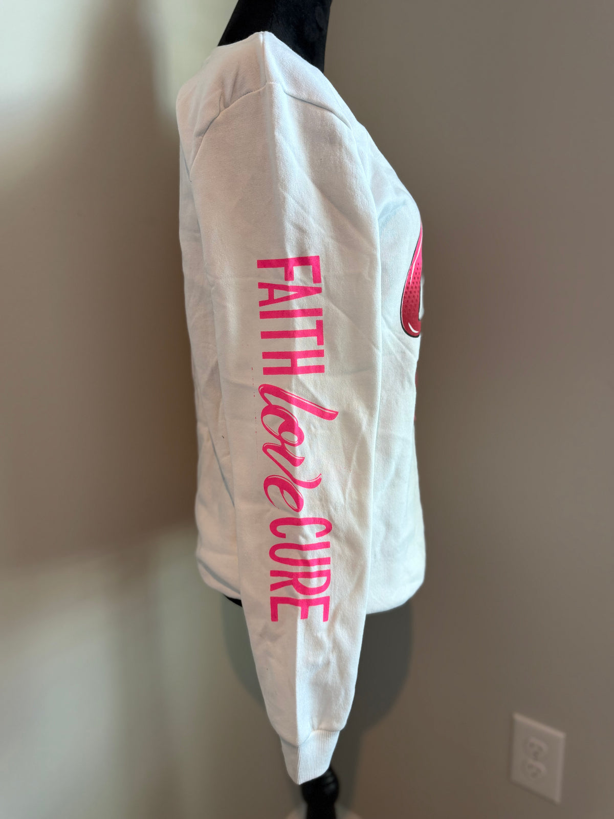 Pink Ribbon Graphic White