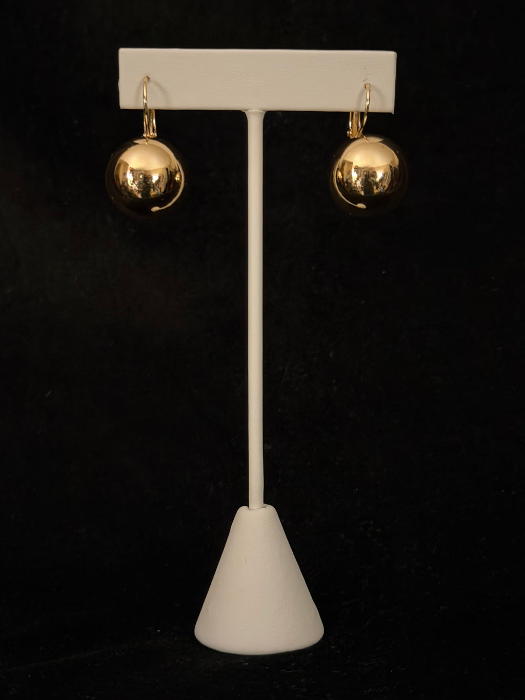 Classical Gold Tone Ball Hoop Earrings