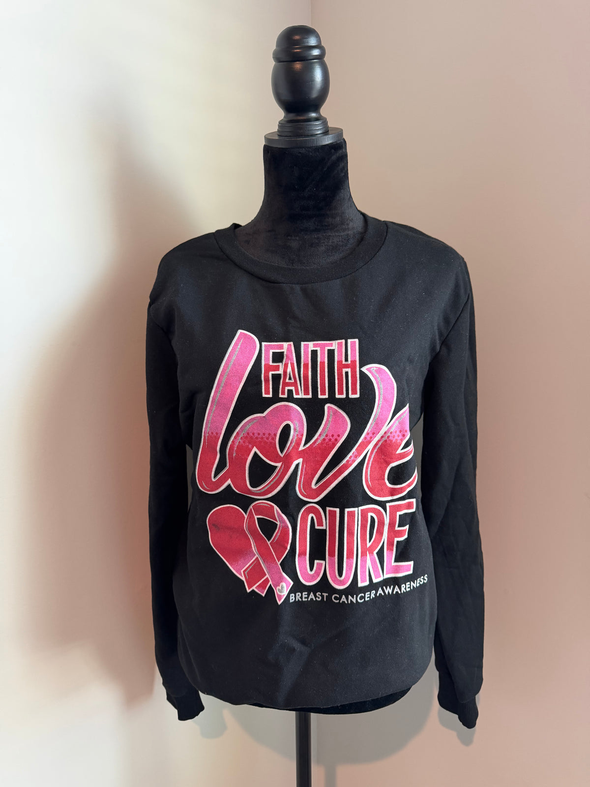 Pink Ribbon Graphic Black