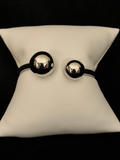 Ball Accented Silver Bangle
