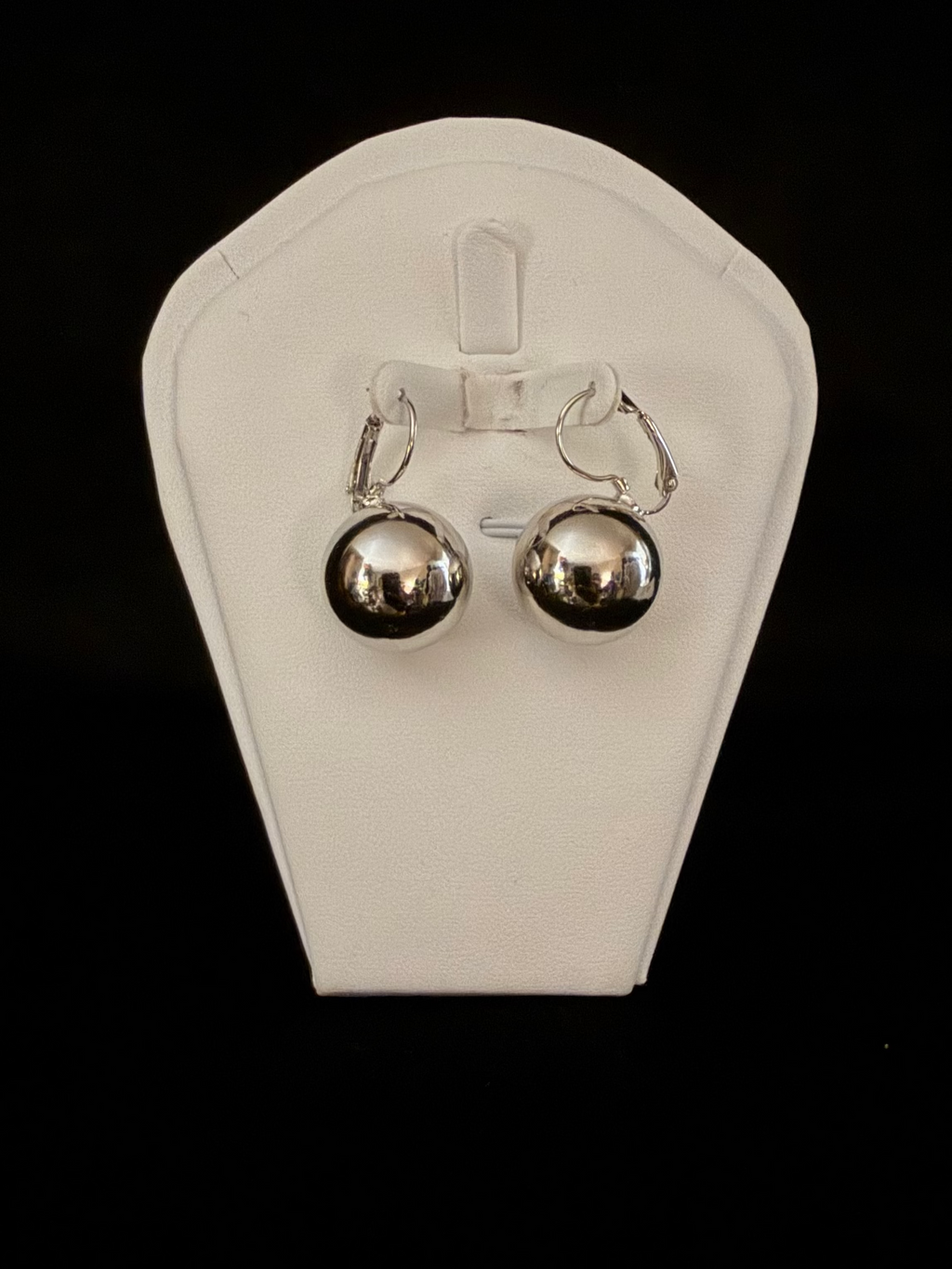 Sphere Hoop Silver Tone Earrings