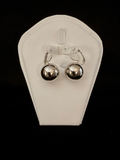 Sphere Hoop Silver Tone Earrings