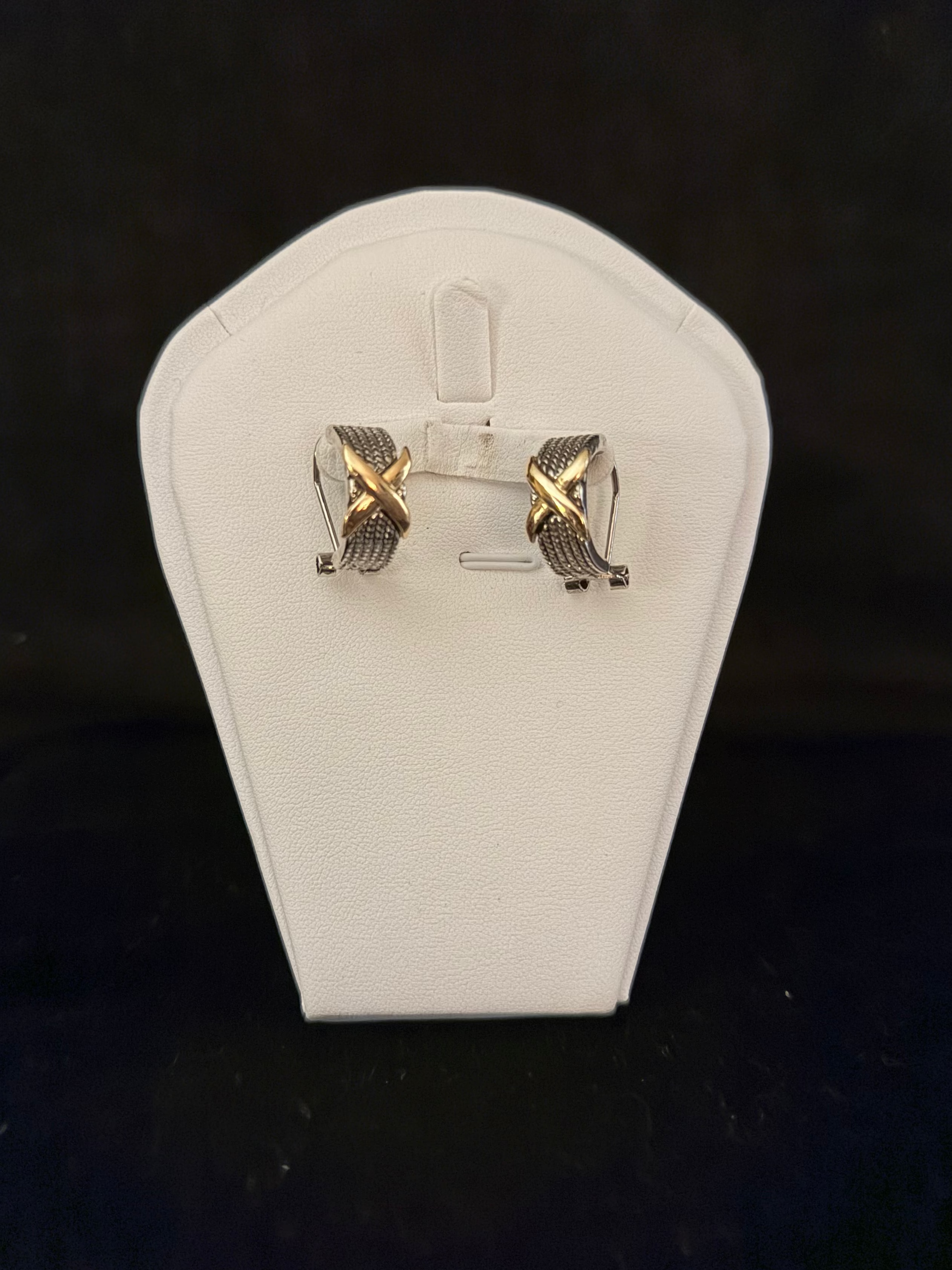 Two Tone X Earrings