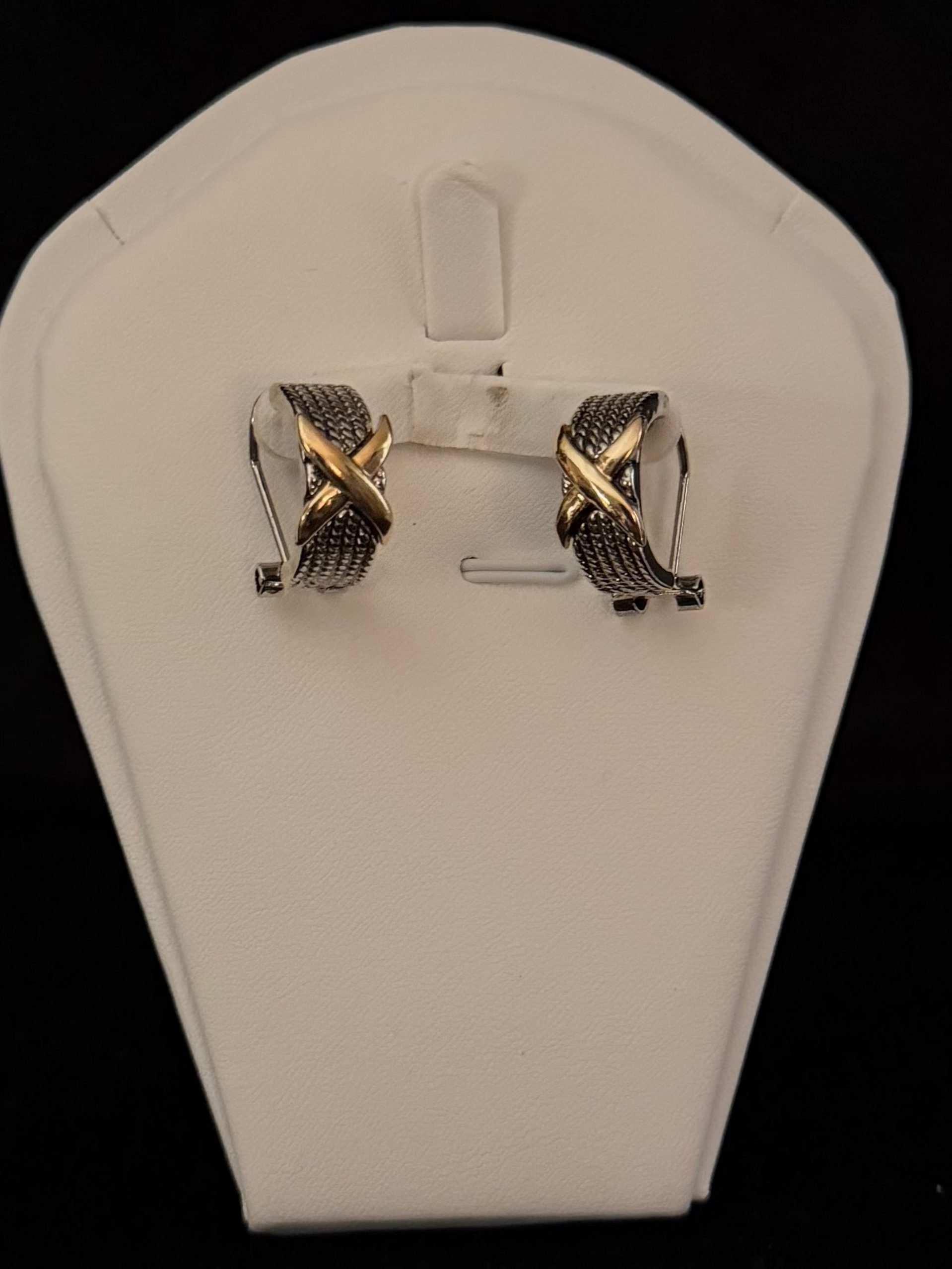 Two Tone X Earrings
