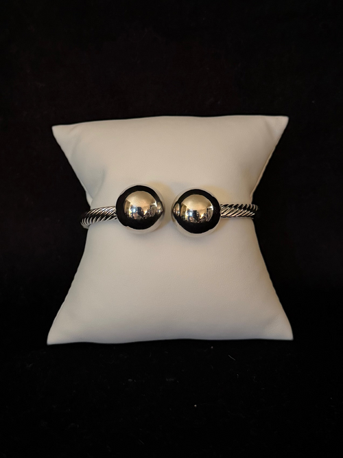 Cable Ball End Bangle (Large)