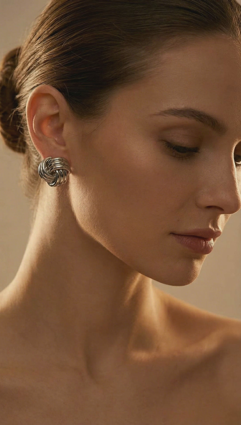 Classic Intertwined Silver Tone Studs