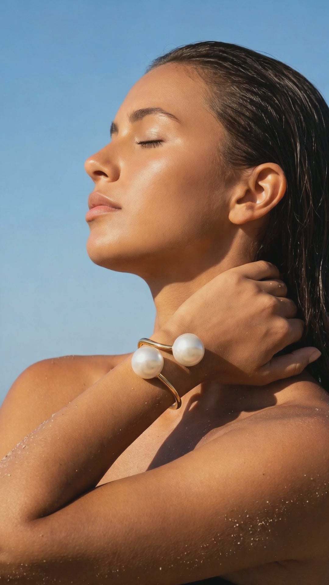 Bypass Pearl Hinged Bracelet