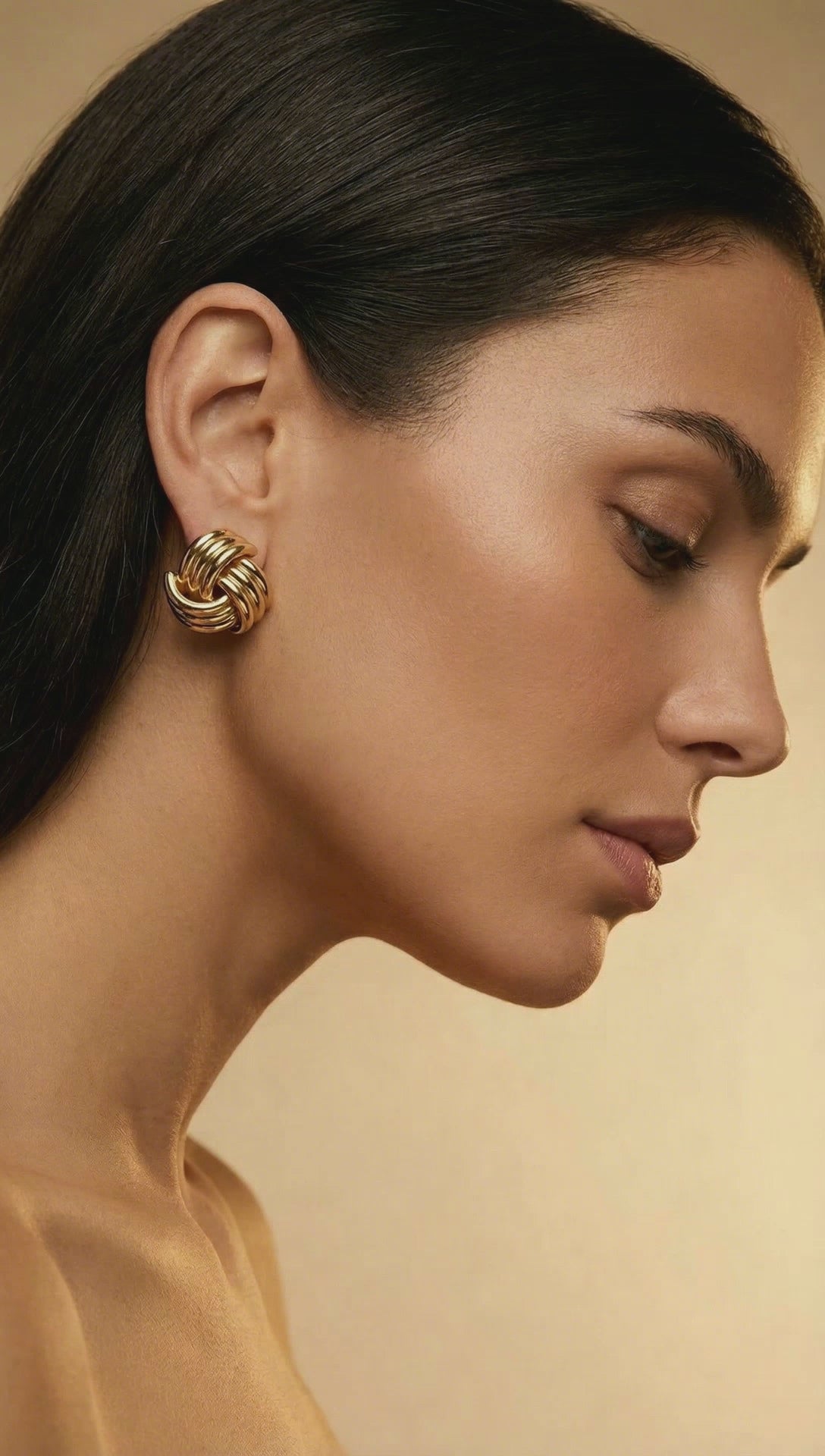 Classic Intertwined Gold Tone Studs