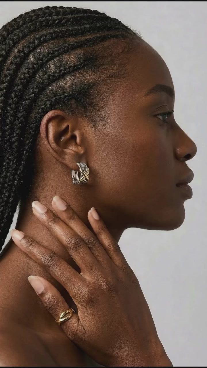 Two Tone X Earrings