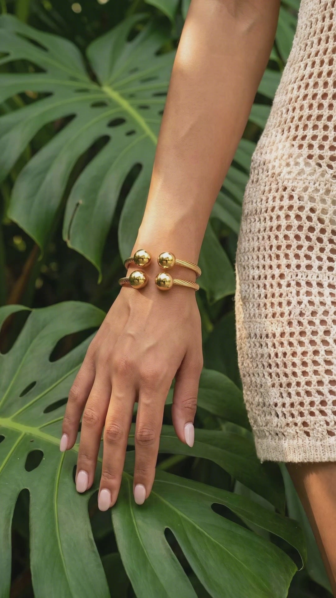 Cable Ball End Bangle (small)